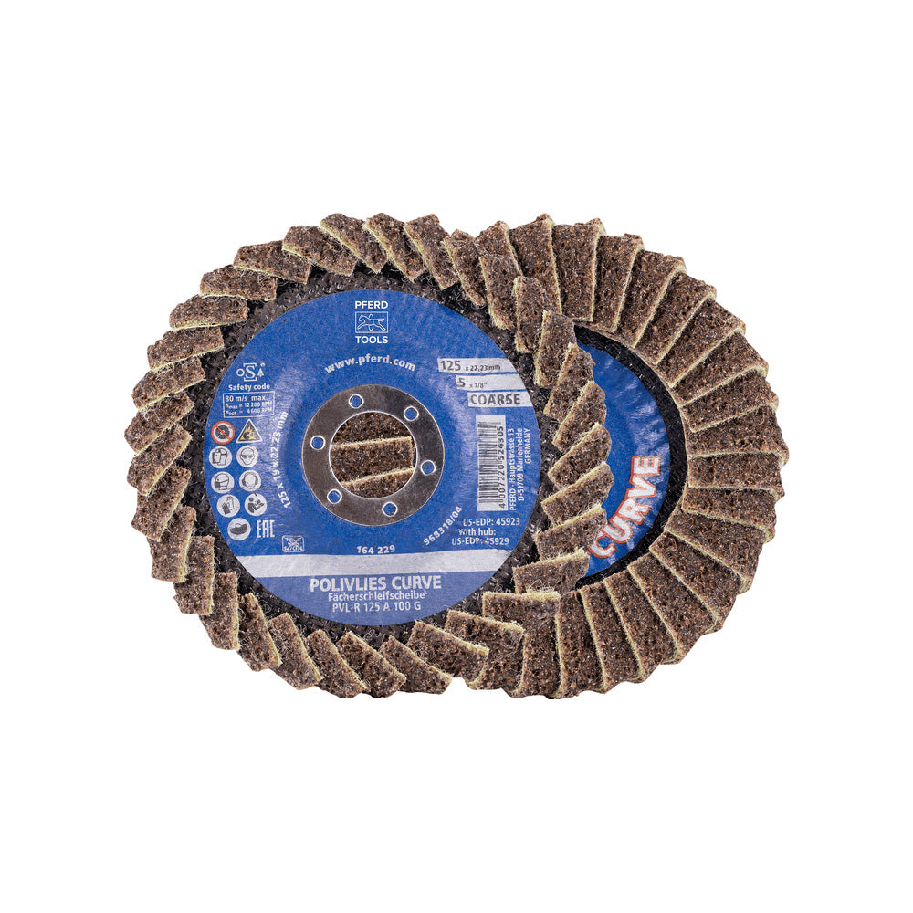 POLIVLIES-CURVE flap disc PVL-R alu oxide 125 mm hole 22.23 mm A100G fine_40108349_44694131