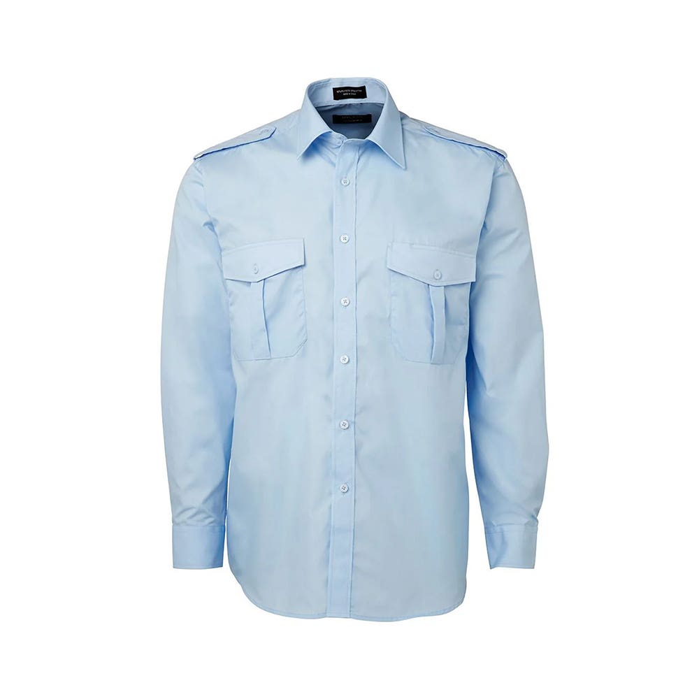 Epaulette L/S Shirt Unisex Blue 2XL 589381 6E - L/S BLUE 2XL