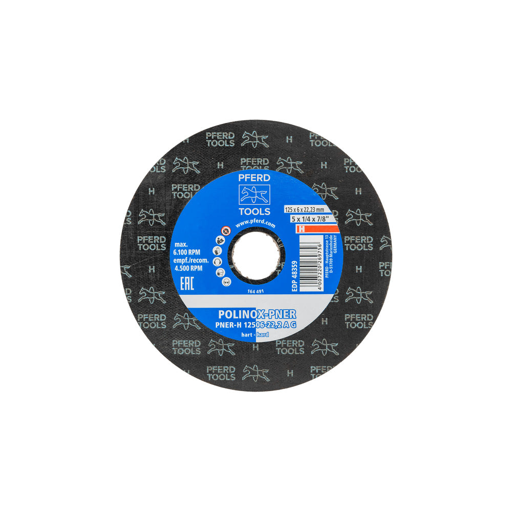 POLINOX pressed non-woven wheel PNER 125x6 mm centre hole 22.23mm hard A_40108335_44691053