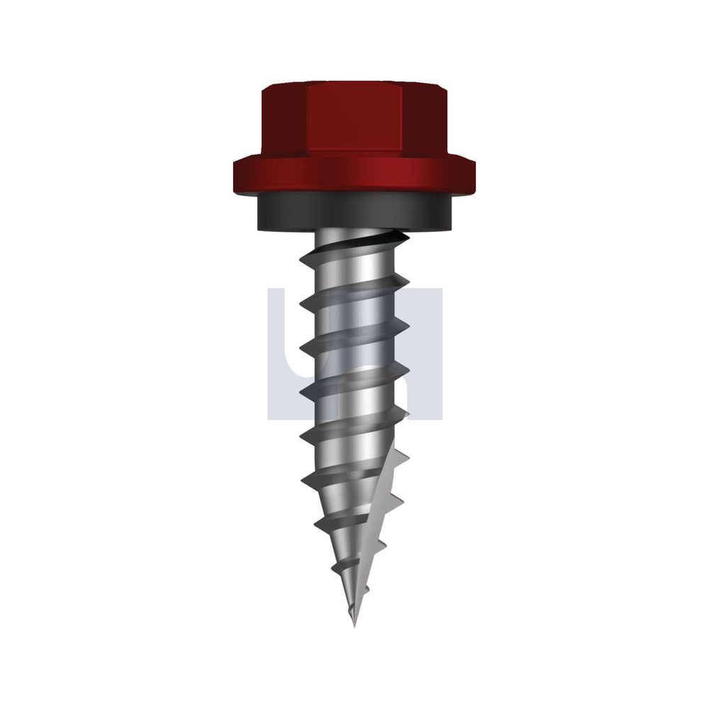 17 Hex Hd + Washer Manor Red (Scoria) -Cl4 As3566 #14-10 25 - Pk 1000_40095252_TMRW4SH1410025