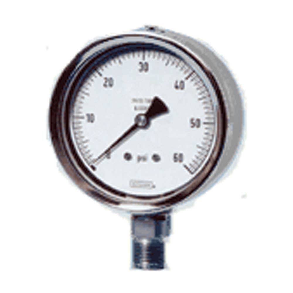 Pressure Gauge Stainless Steel Bottom Entry Liquid Filled 40-400 Series 1/2 NPT 100mm 10,000psi 7313004 40-400-10000-PSI-KPA