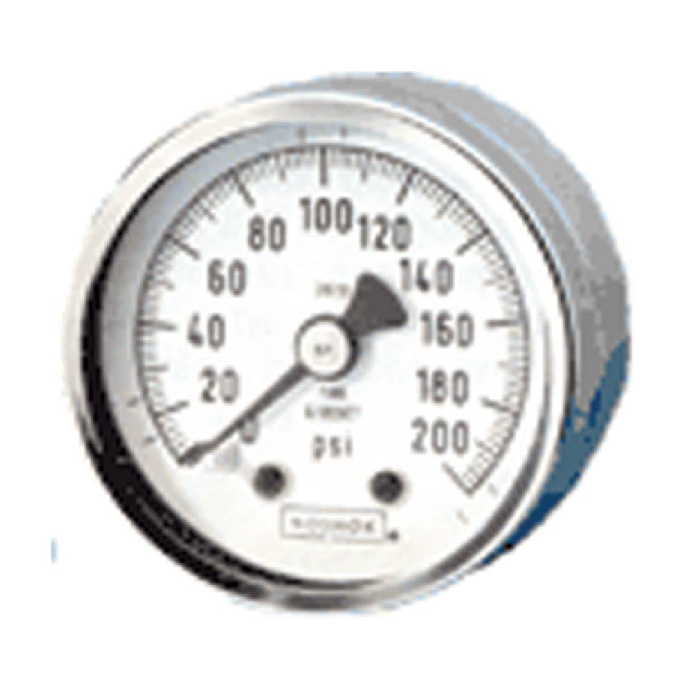 Pressure Gauge Stainless Steel Rear Entry Liquid Filled 40-410 Series 1/4 NPT 100mm 10,000psi 7316001 40-410-10000-PSI-KPA-FF