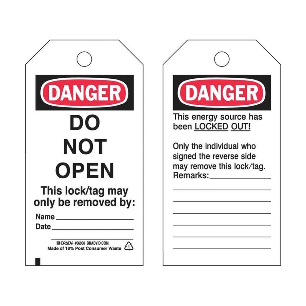 Lockout Tagout Lo.Tags Rev.Side#2 B-853 Do Not Op..Pk25 79901600 66078