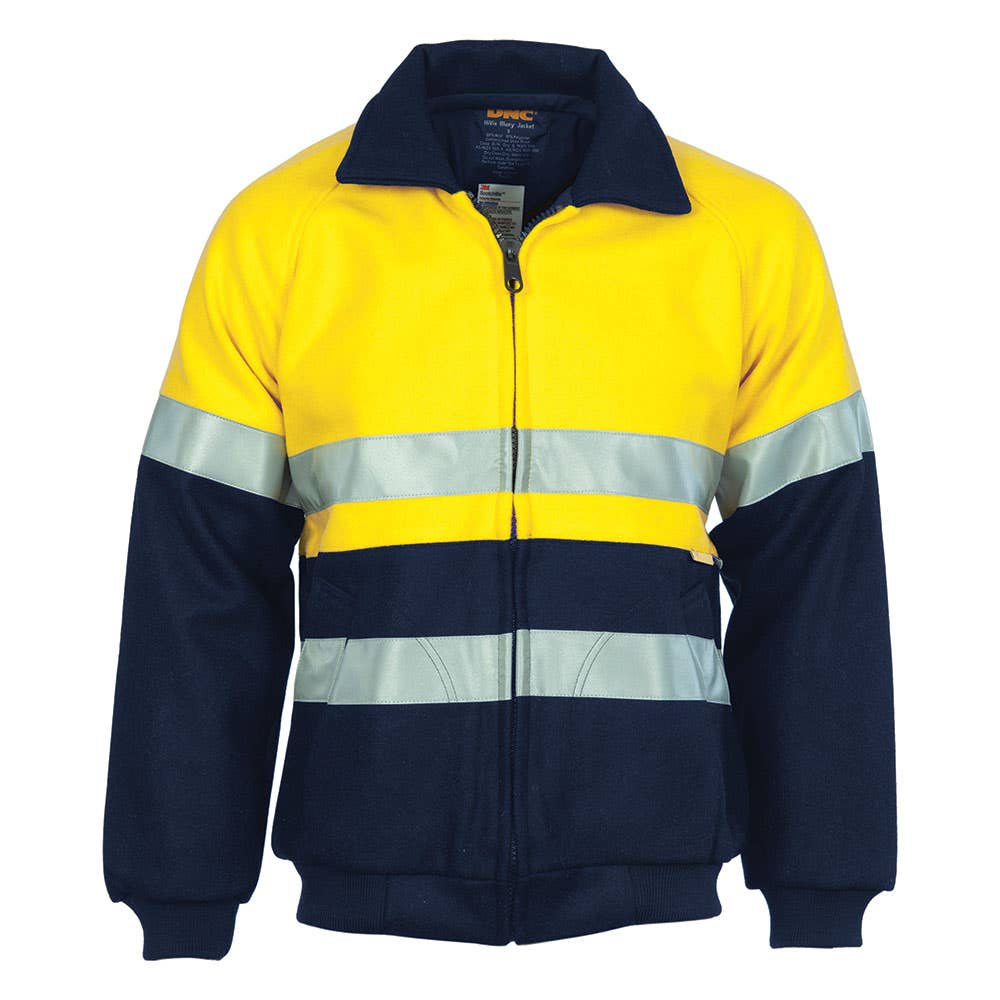 Bluey Bomber Jacket 21oz Wool Poly 3M Tape Hi Vis BSL Logo_BSL3859