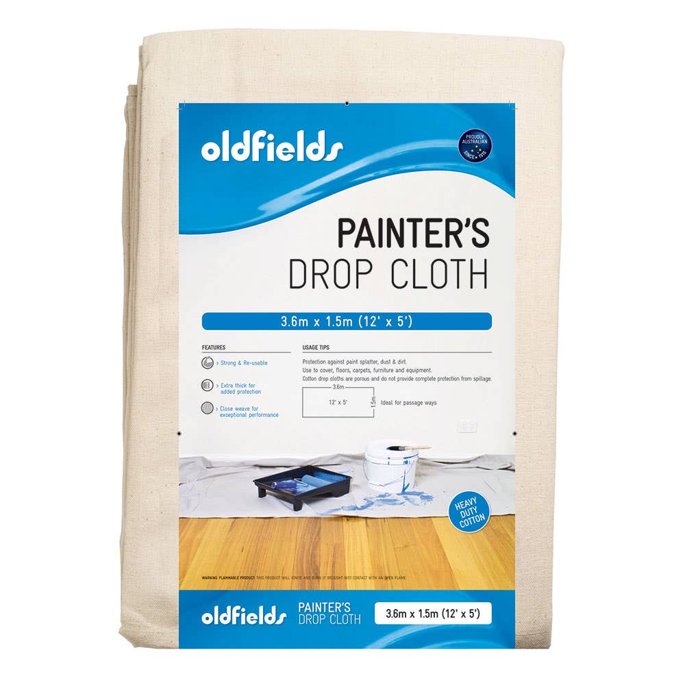 Drop Sheet Heavy Duty Cotton 3.6 x 1.52m 874P Oldfields 79911945 874P
