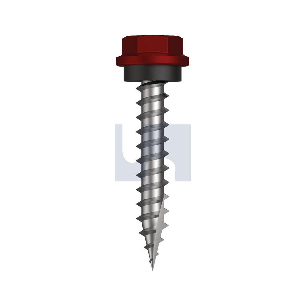 17 Hex Hd + Washer Manor Red (Scoria) -Cl4 As3566 #10-12 30 - Pk 1000_40096404_FSTMRW4SH1012030