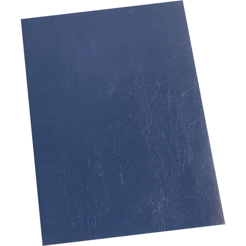 GBC Binding Cover Leathergrain A4 Pack 100 Blue_810303002_12020