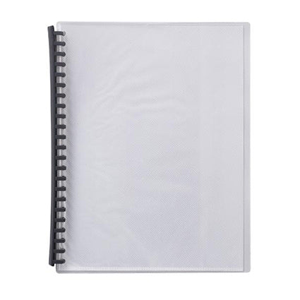 Marbig Display Book A4 Clear Front Refillable 20 Pocket Grey_39114716_2007211