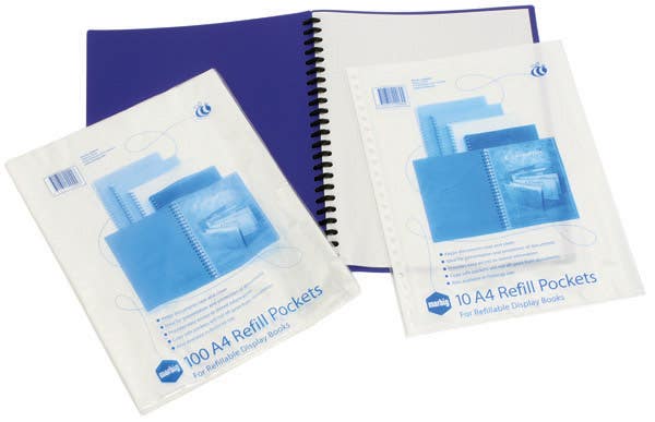 Marbig Display Book Refills A4 Clear Pack 10 39116100 2008000