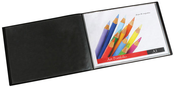 Marbig Display Book Non-Refillable 20 Pockets Insert Cover A3 Black_815021601_2018702