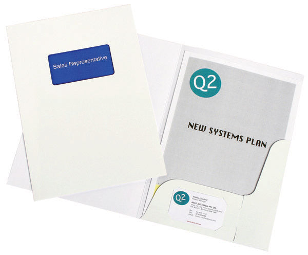 Marbig Presentation Folder Gloss A4 White Pack 20_815400510_1104408