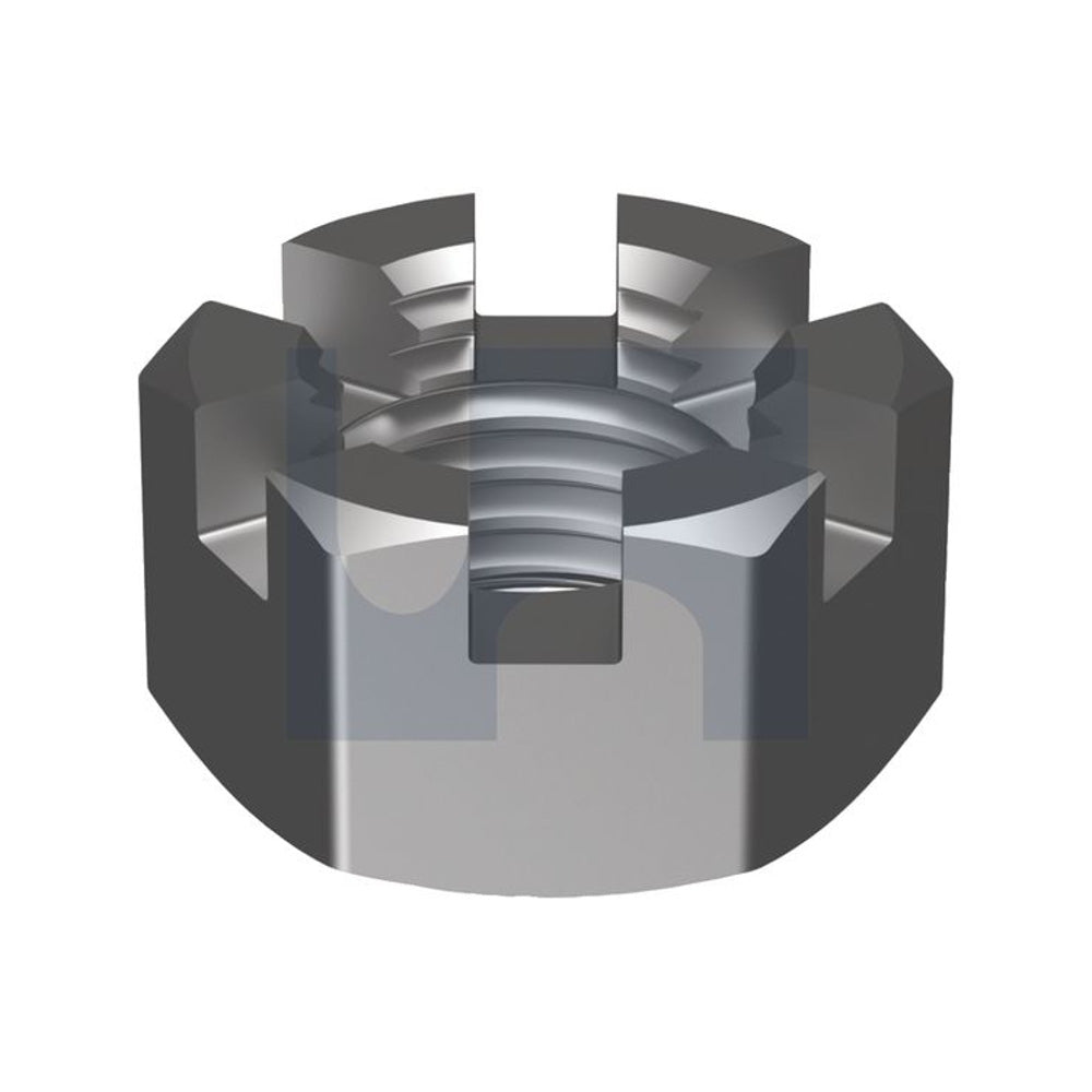 Unf Hex Slotted Nut ZP (Rohs Compliant) Asme B18.2.2/Gr 2 1 -14 Unf - Pk 10_40093580_NOG2ZF100F