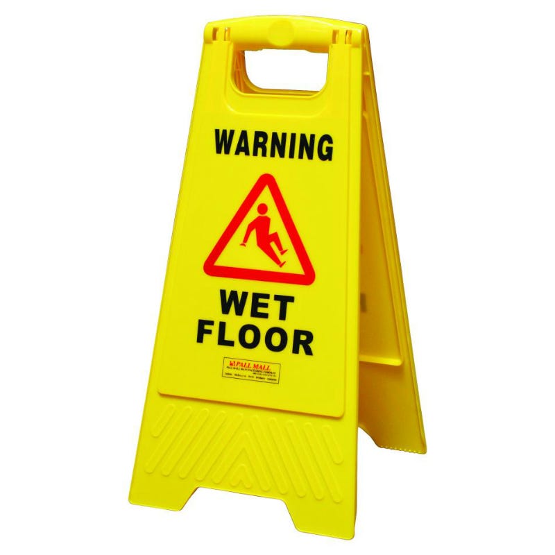 Sign WARNING WET Stand 270 x 620mm Yellow 88835122 19030