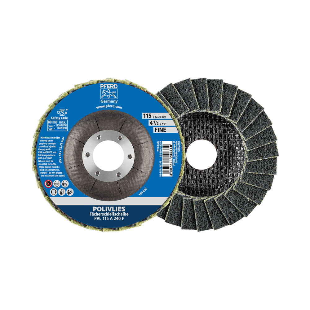 POLIVLIES flap disc PVL aluminium oxide dia. 115 mm hole 22.23 mm A240F_40108348_44694103