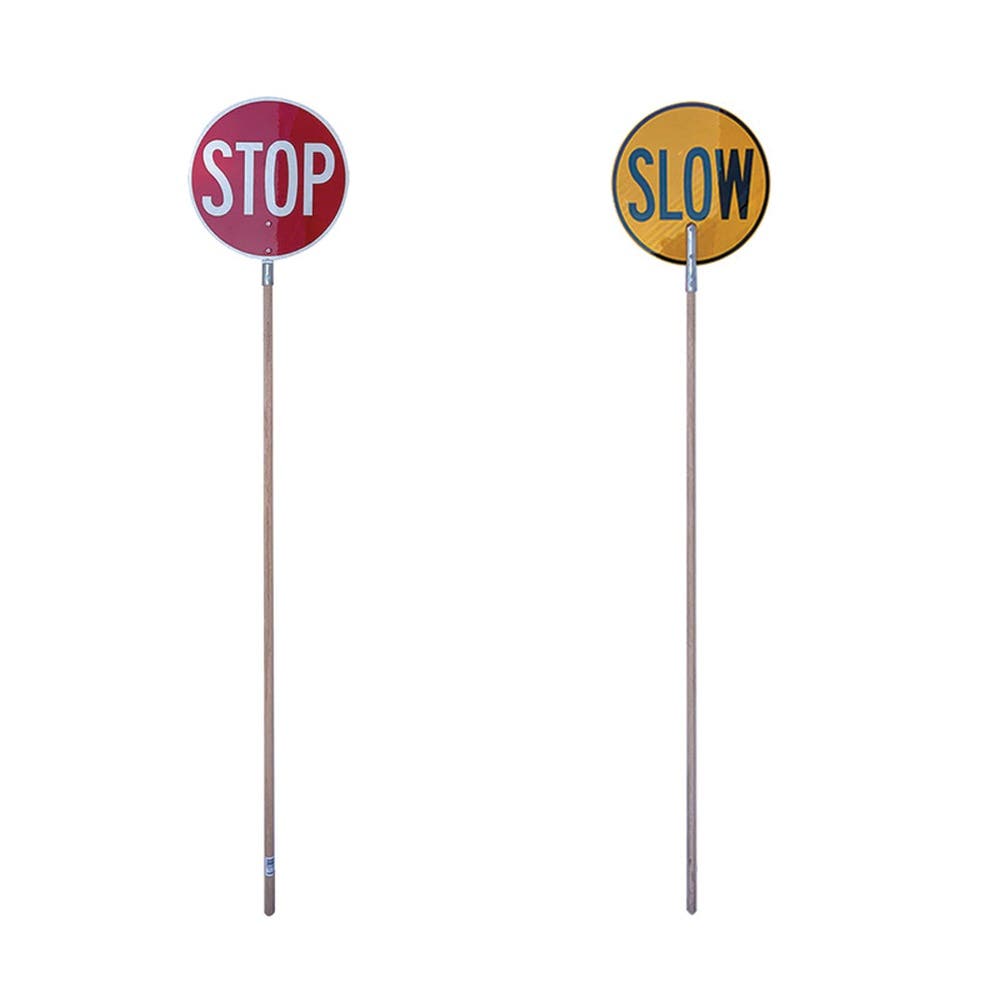 Sign STOP/SLOW Hand Held Bat Reflective 450 x 1800mm 90031266 833899