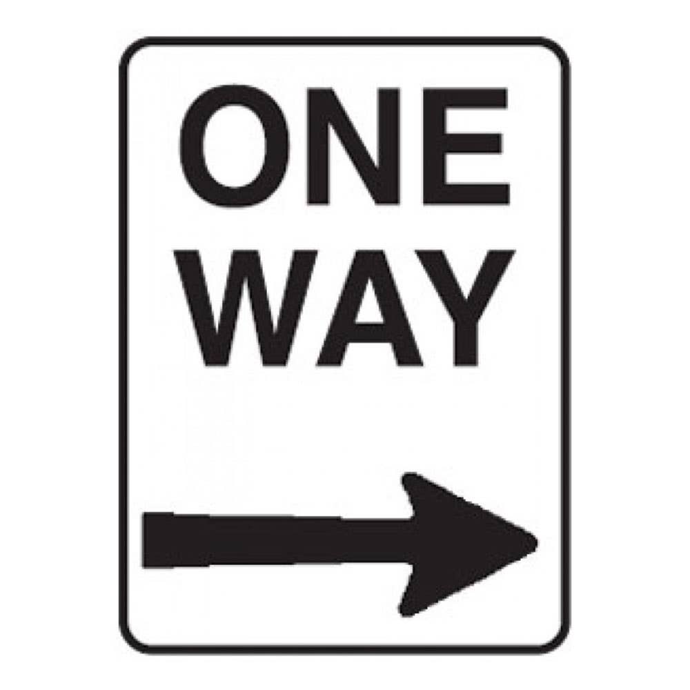 Sign ONE WAY + Arrow Right 450 x 600mm 90031484 90031484 SSRS99R