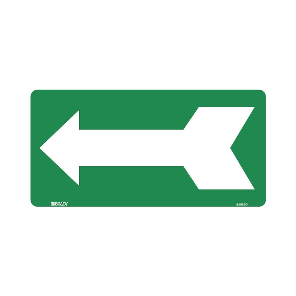 Sign Arrow Left 350 x 180mm Green Background/White Arrow 90031499 835860