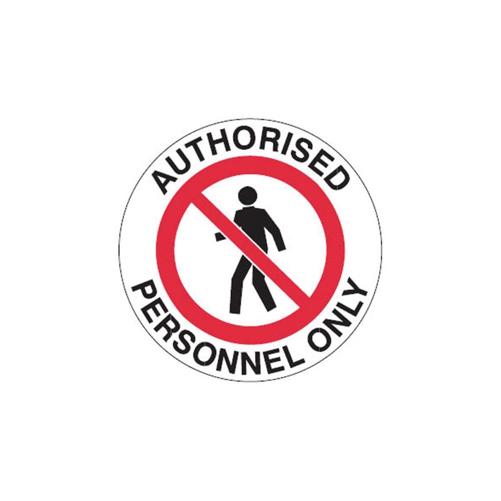 Sign AUTHORISED PERSONNEL ONLY Floor Marker Anti Slip 440mm Vinyl 90031710 842080