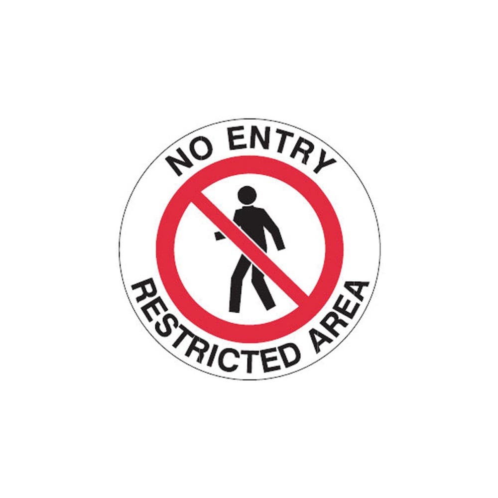 Sign RESTRICTED AREA Floor Marker Anti Slip 440mm Vinyl 90031833 842082