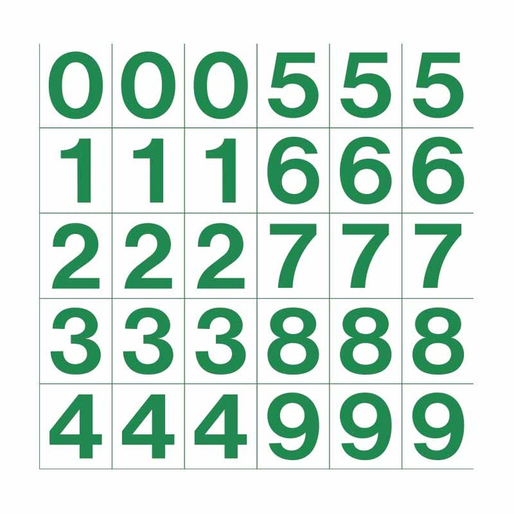 Sign Magnetic Numbers Green On White 90031933 832608