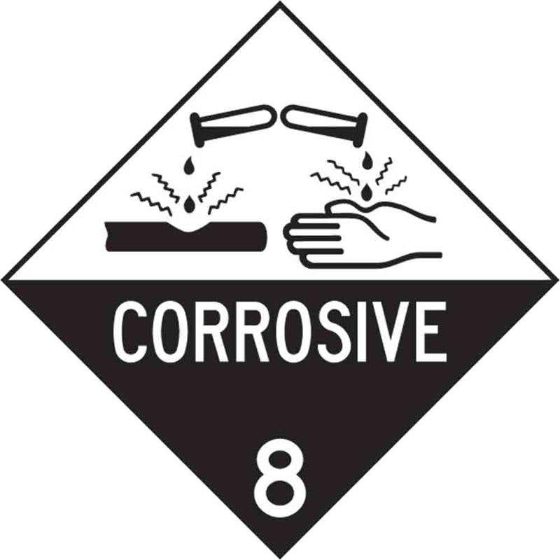 Sign CORROSIVE 300 x 300mm Colourbond 90038351 DGCOR3030M