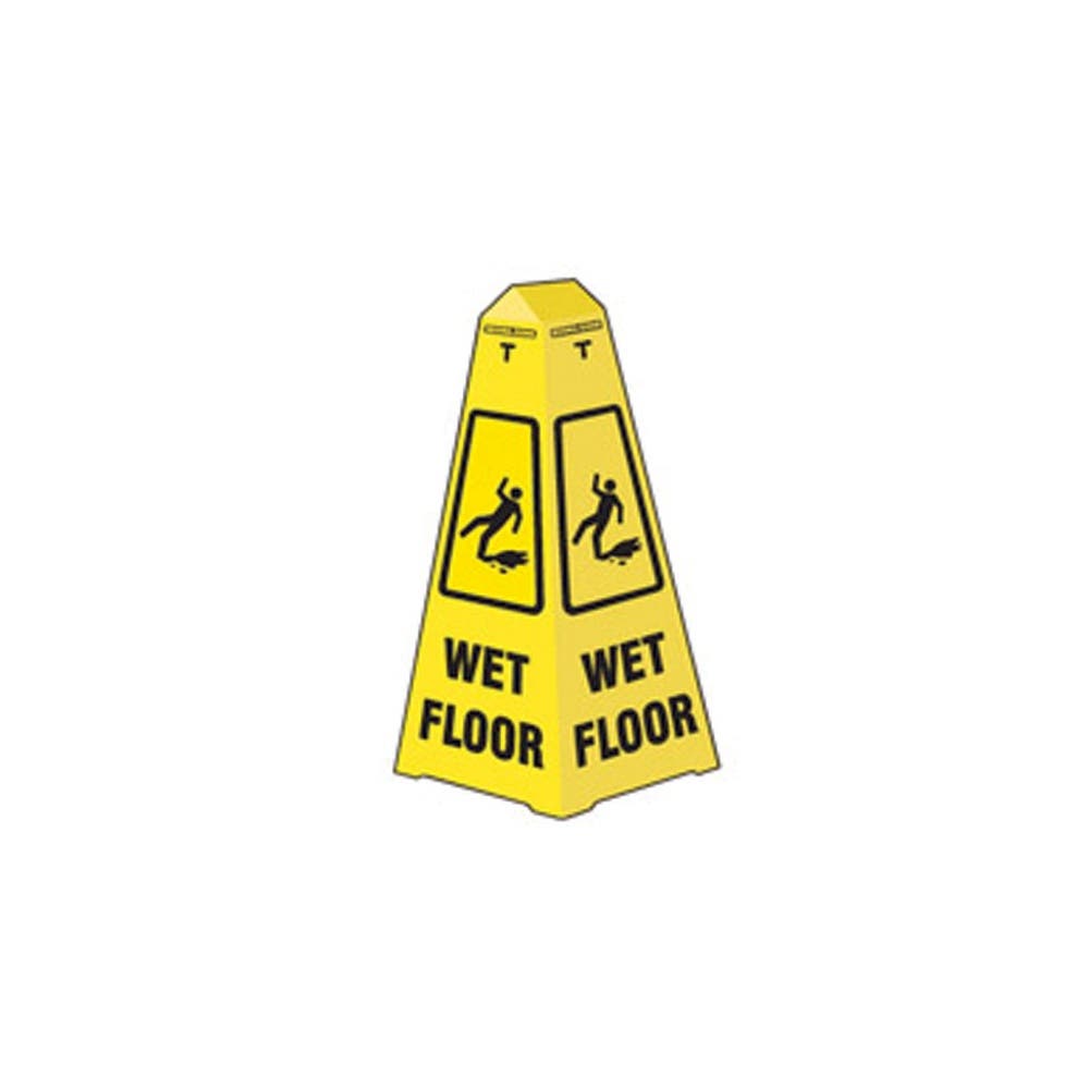 Sign WET FLOOR 900mm Cone Yellow 90038401 842041