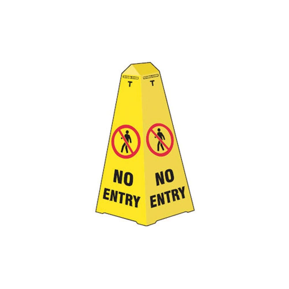 Sign NO ENTRY Cone Yellow 900mm 90038402 842040