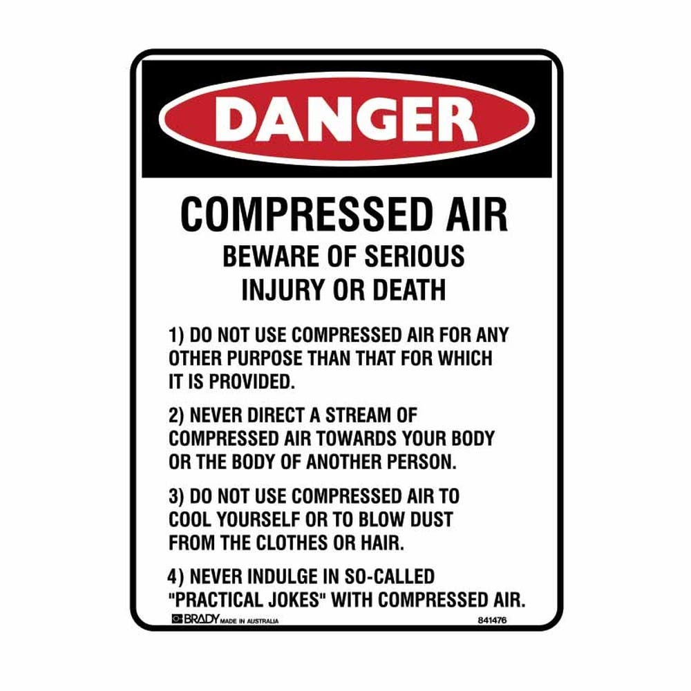 Sign DANGER COMPRESSED AIR 180 x 250mm 90039028 833434