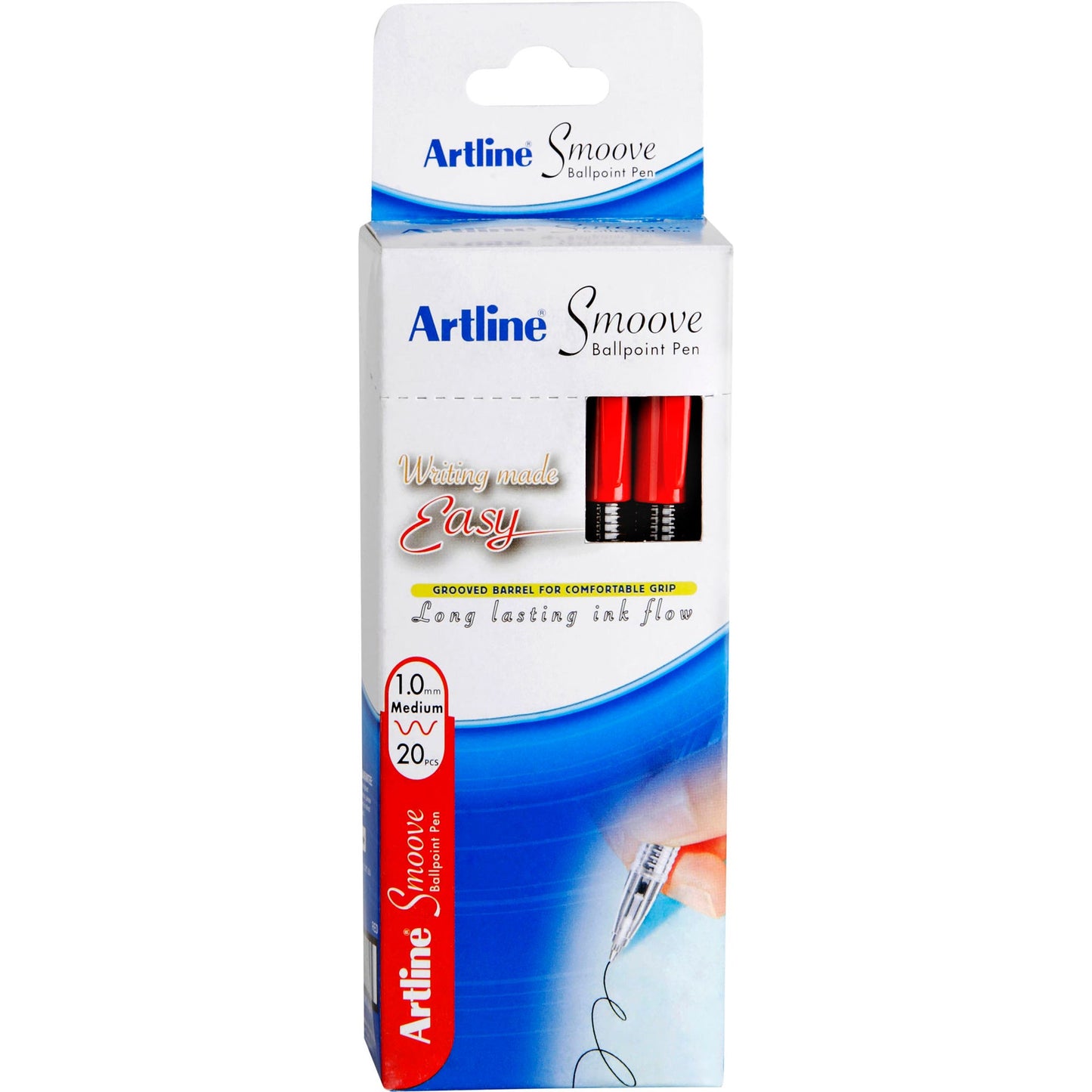 Artline Smoove Ballpoint Pen Medium 1.0mm Box 20 Red 9023593 SM1821202