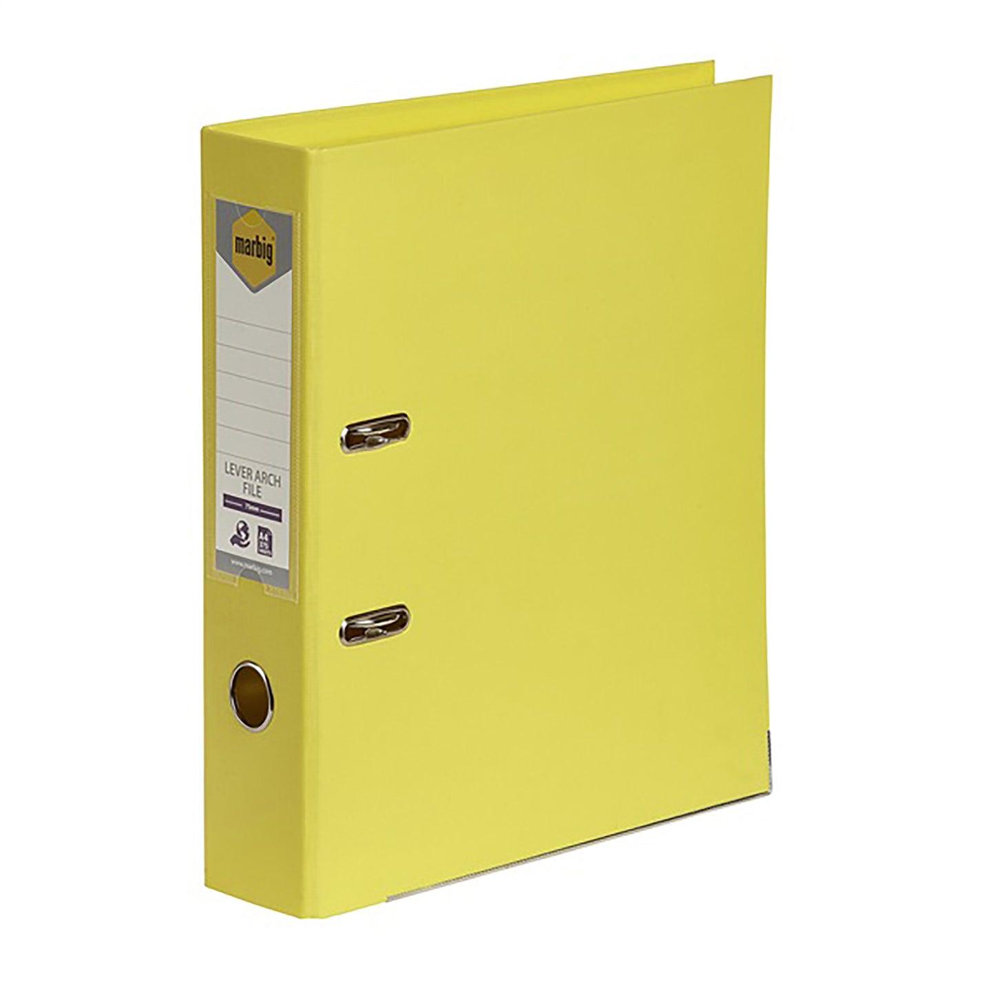 Marbig PE Linen Lever Arch File A4 Yellow_9023680_6601030