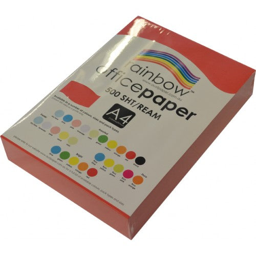 Rainbow Paper A4 80gsm Bright Colours Red Ream_9031005_47672