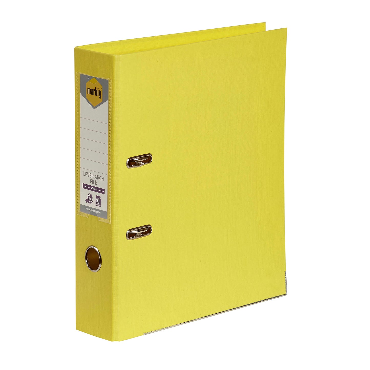 Marbig PE Linen Lever Arch File A4 Lemon 9033511 6601005