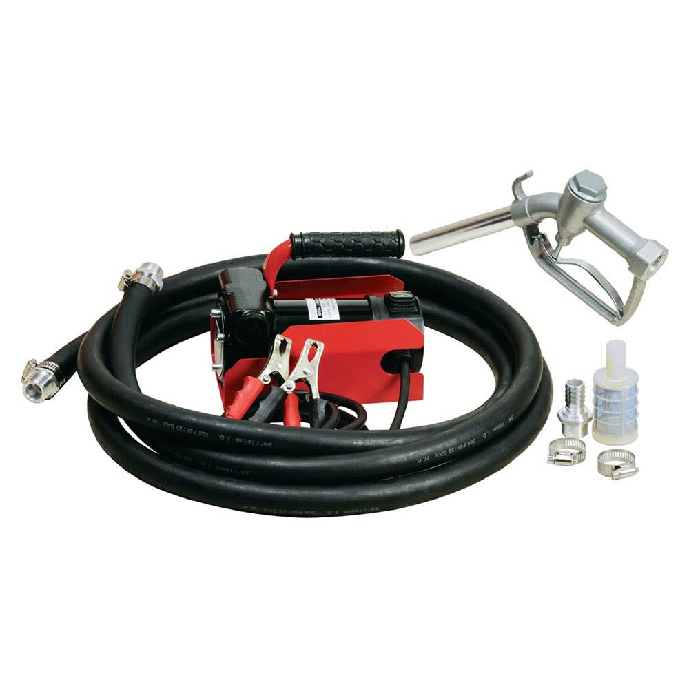 Fuel Transfer Pump Battery Powered Diesel Manual Nozzle 12V 40L/min L-FPM12V Lubemate 90510164 L-FPM12V