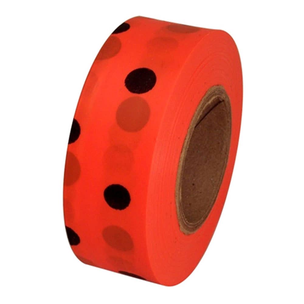 Tape Flagging Orange/Black Polka Dots 25mm x 90m 90780110 1131/00003