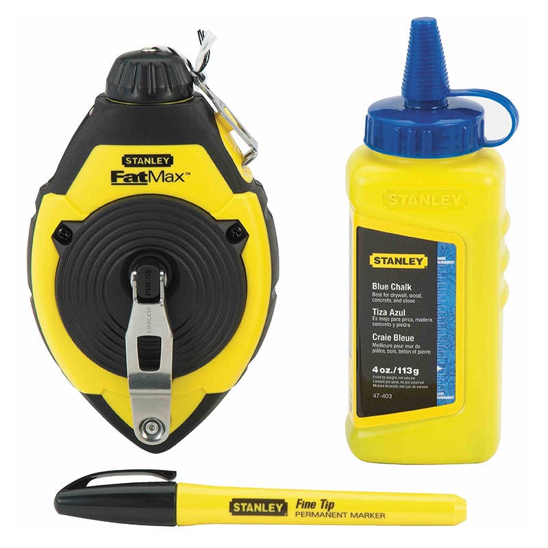 Reel Line Chalk Kit 3 Piece Blue Chalk + Level 30m Fatmax Stanley 90860025 90860025 47-681L