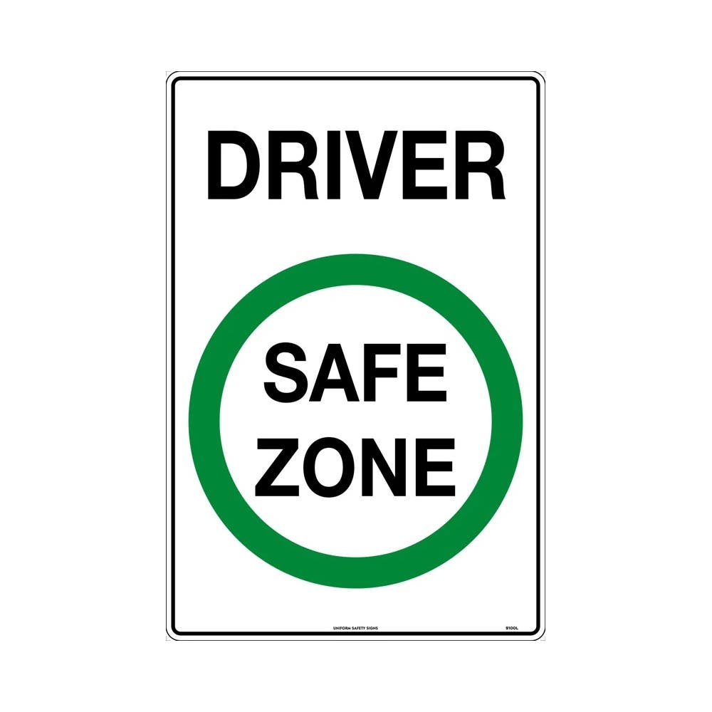 Sign Driver Safety Zone 600 X 400mm Metal_40059283_9100LM