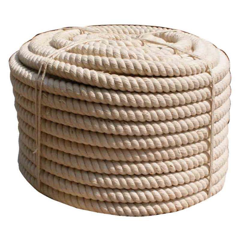 Rope Cotton 3 Strand Coil 14mm x 100m White Kangarope 91118009 CR14C100