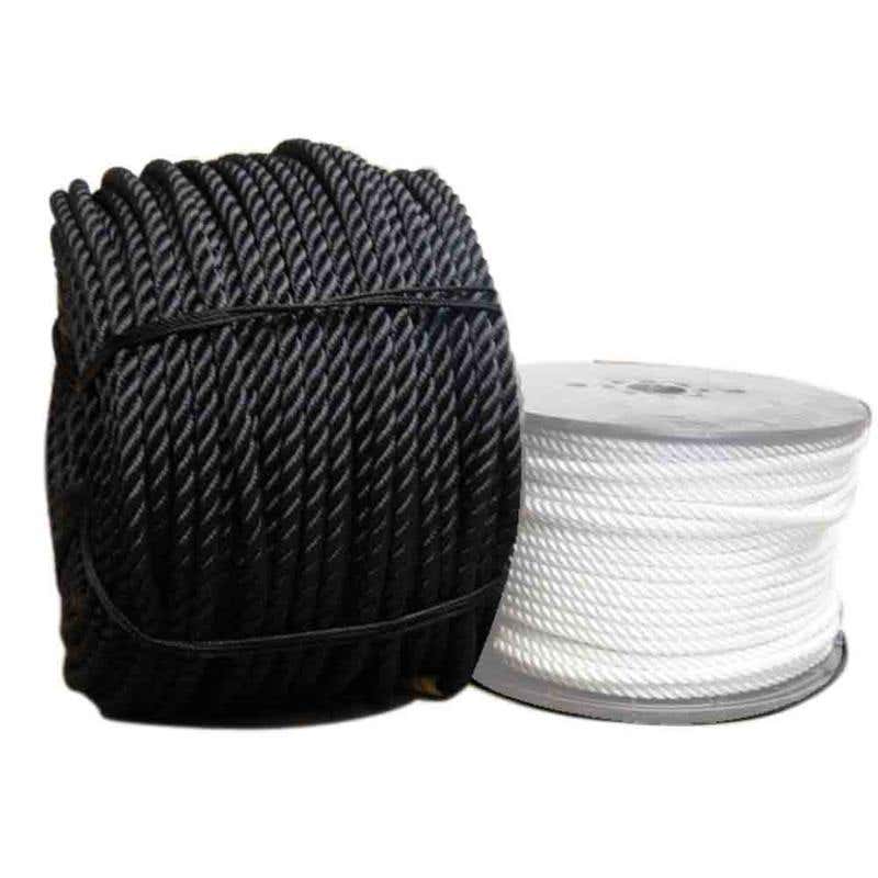 Rope Polyester 3 Strand Coil 12mm x 250m Black Kangarope 91358080 PR12C250BK