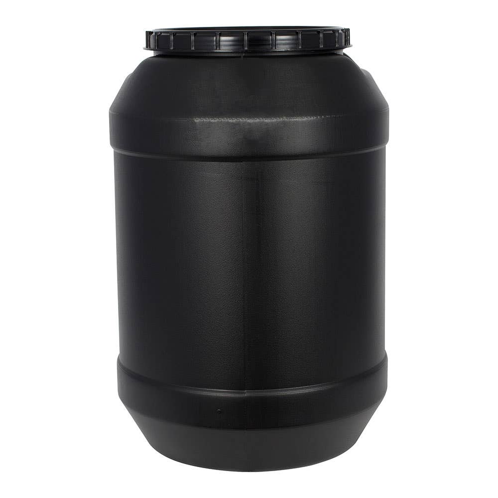 Drum Plastic 60L Black + Screw On Lid 91568033 PL-60LTR-2712BLK