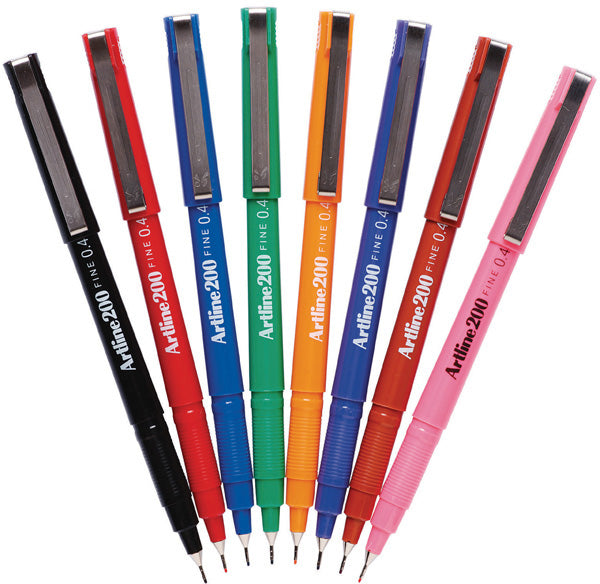 Artline 200 Fineliner Pen 0.4mm Box 12 Asst_16111000_120041