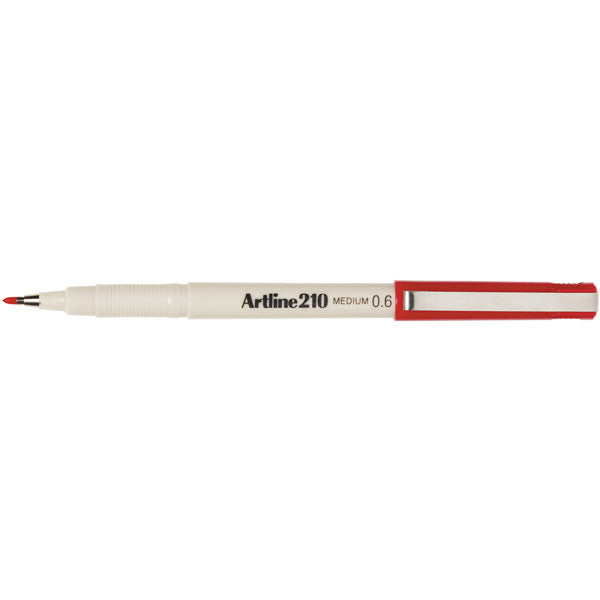Artline 210 Fineliner Pen 0.6mm Box 12 Red_925003003_121002