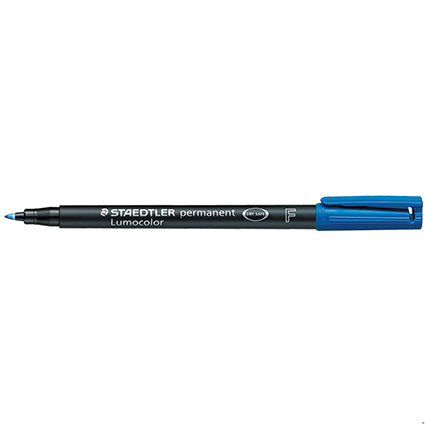Staedtler Lumocolor 318-3 Permanent Pen Fine 0.6mm Pack 10 Blue_925101002_318-3