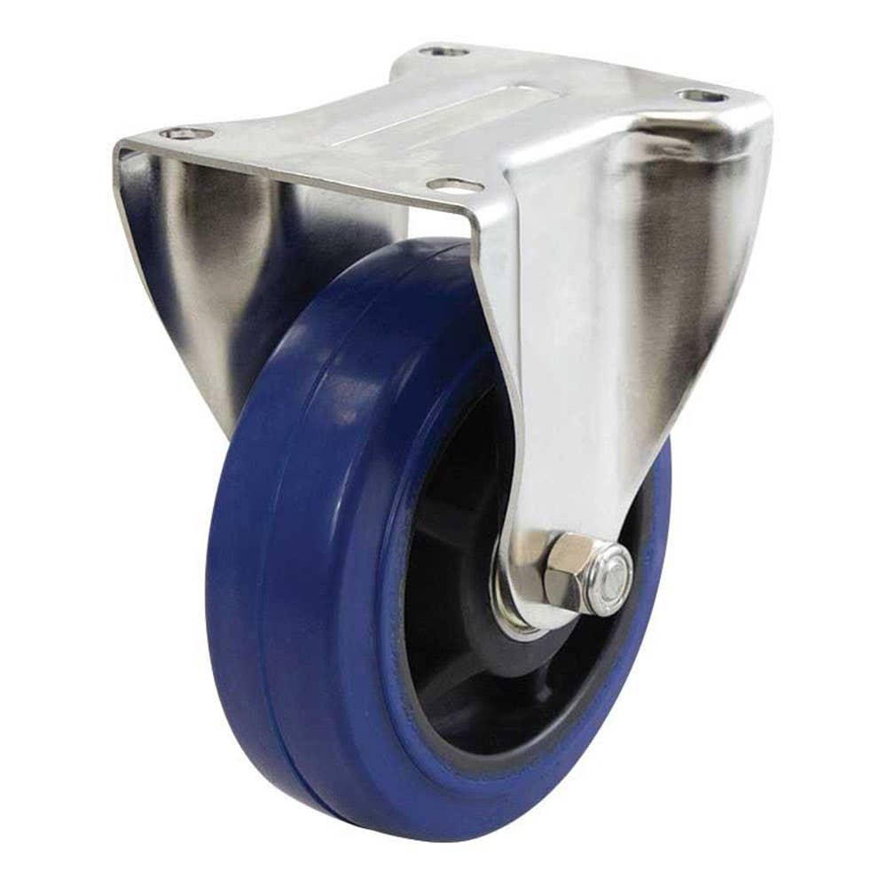 Castor Fixed Rubber Tyre 150 x 45mm 225kg Blue 93340045 R6043
