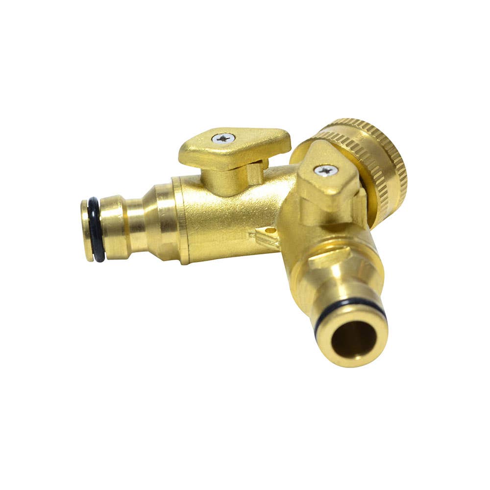 Tap Adaptor 2 Way Brass Click On 12mm Medalist 94330001 44467