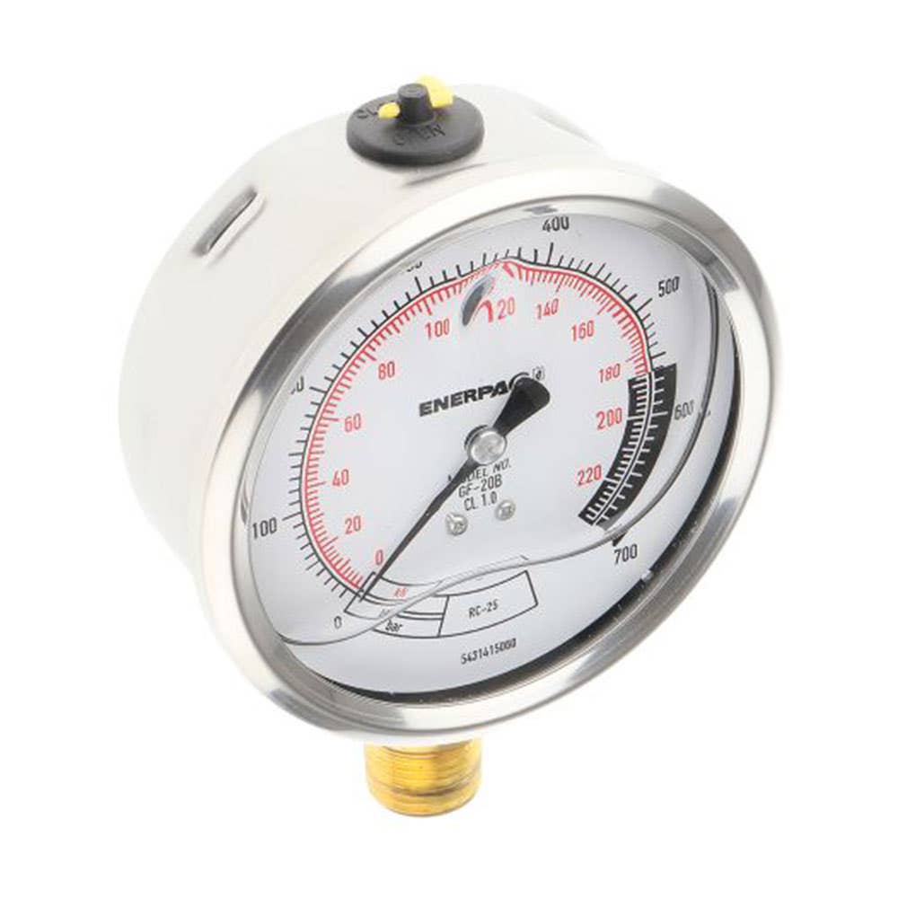 Hydraulic Pressure & Force Gauge Filled 1/2 NPTF 25t 100mm 95180144 GF20B
