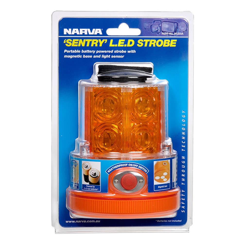 Beacon 12V Amber Battery LED Strobe Sentry Narva 95200156 85320A