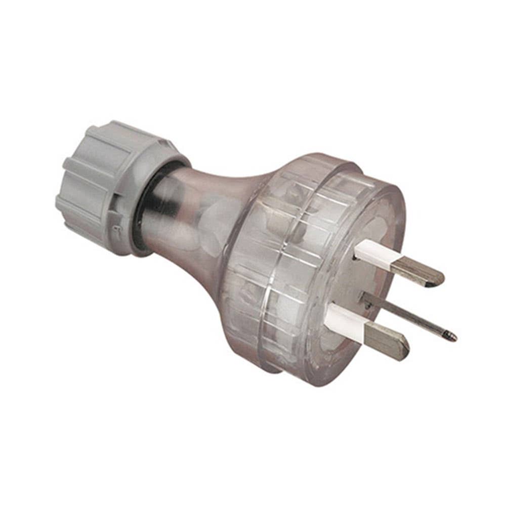 Plug Straight 10A 250V 3 Flat Pin Extra Heavy Duty PVC Transparent 95250003 CLI439SXHDTR