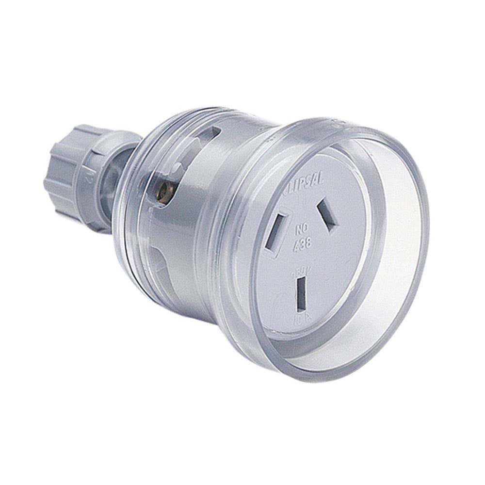Socket Outlet Extension 10A 250V 3 Pin Hole HD Transparent Clipsal 95250004 CLI438/HDTR