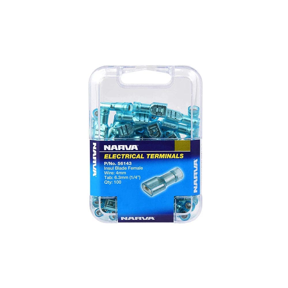 Terminal Blade Female Insulated Blue 4mm Narva Pk 100_95368135_56143