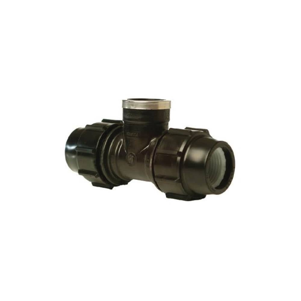 Tee Poly Compression Female Offtake 7140 Series M110 x 4 FI Plasson 9560003 7140044